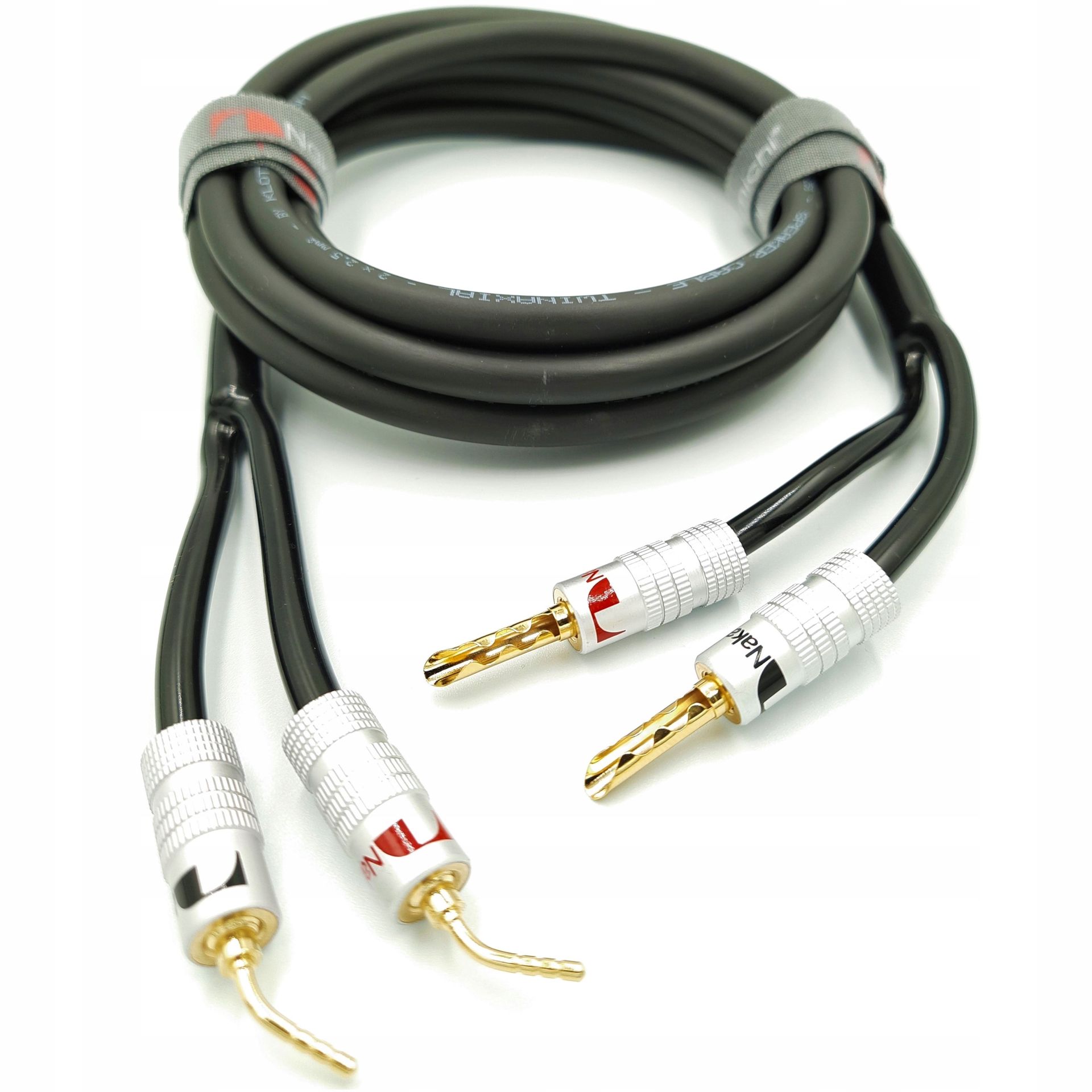 Nakamichi Kabel Głośnikowy 2x2,5 banany widełki 1m