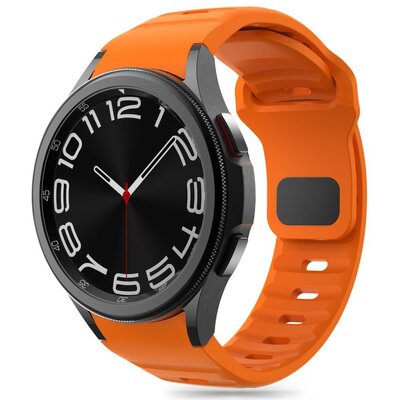 TECH-PROTECT SILICONE LINE SILIKONOWY PASEK DO ZEGARKA SAMSUNG GALAXY WATCH 4 / 4 CLASSIC / 5 / 5 PRO / 6 / 6 CLASSIC / 7 / FE - ORANGE