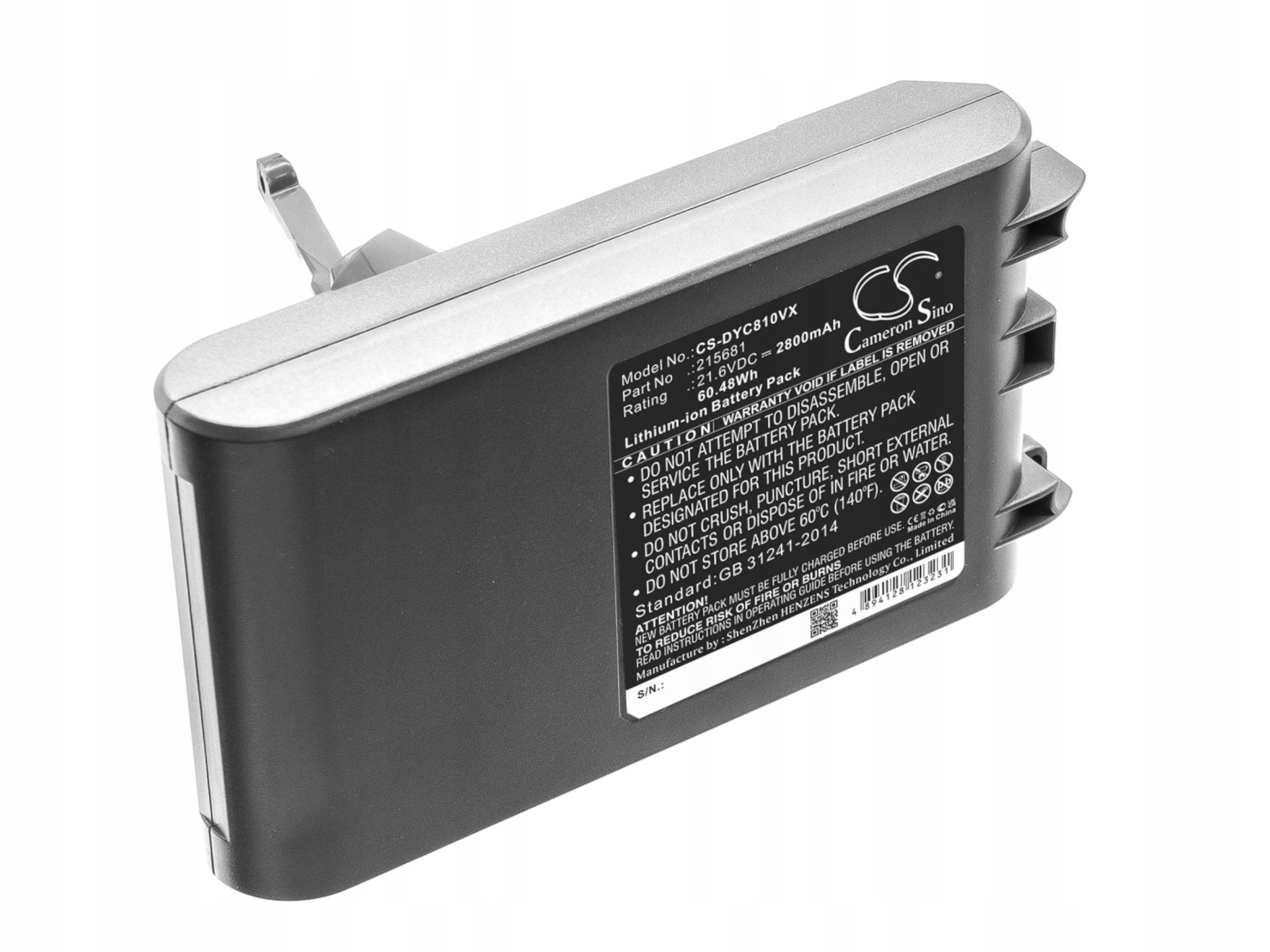 Bateria CS-DYC810VX do Dyson 215681 215967-01/02 PM8-US-HFB1497A 967834-02