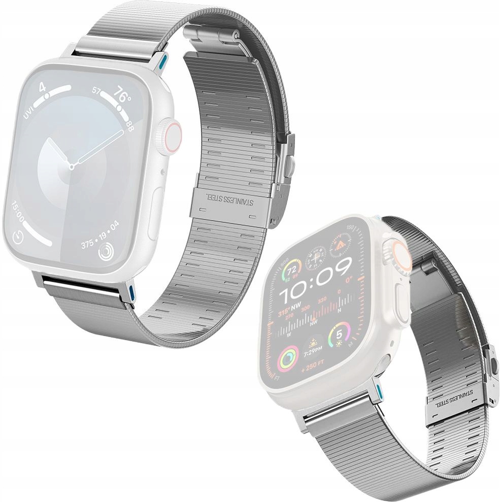 Spigen Pasek Sleek Link do Apple Watch 42/44/45/49mm, srebrny