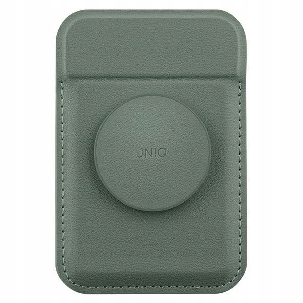 Uniq Flixa magnetyczny portfel na karty z podpórką zielony/lichen green Mag