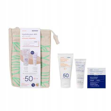 Korres Set Yoghurt Krem Do Twarzy SPF50 Jogurt 50ml Żel Do Mycia 20ml