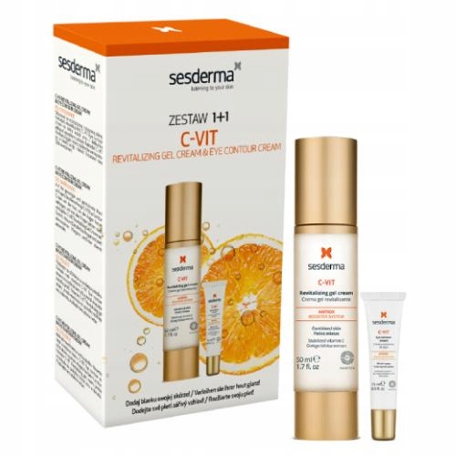 Sesderma C-vit Zestaw Krem-żel do twarzy, 50ml Krem pod oczy, 15ml