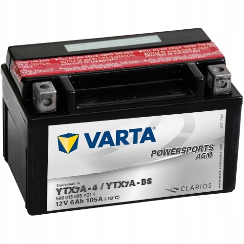 Varta MOTOR B/O 12V 6AH 50A YTX7A-BS [152X88X94]