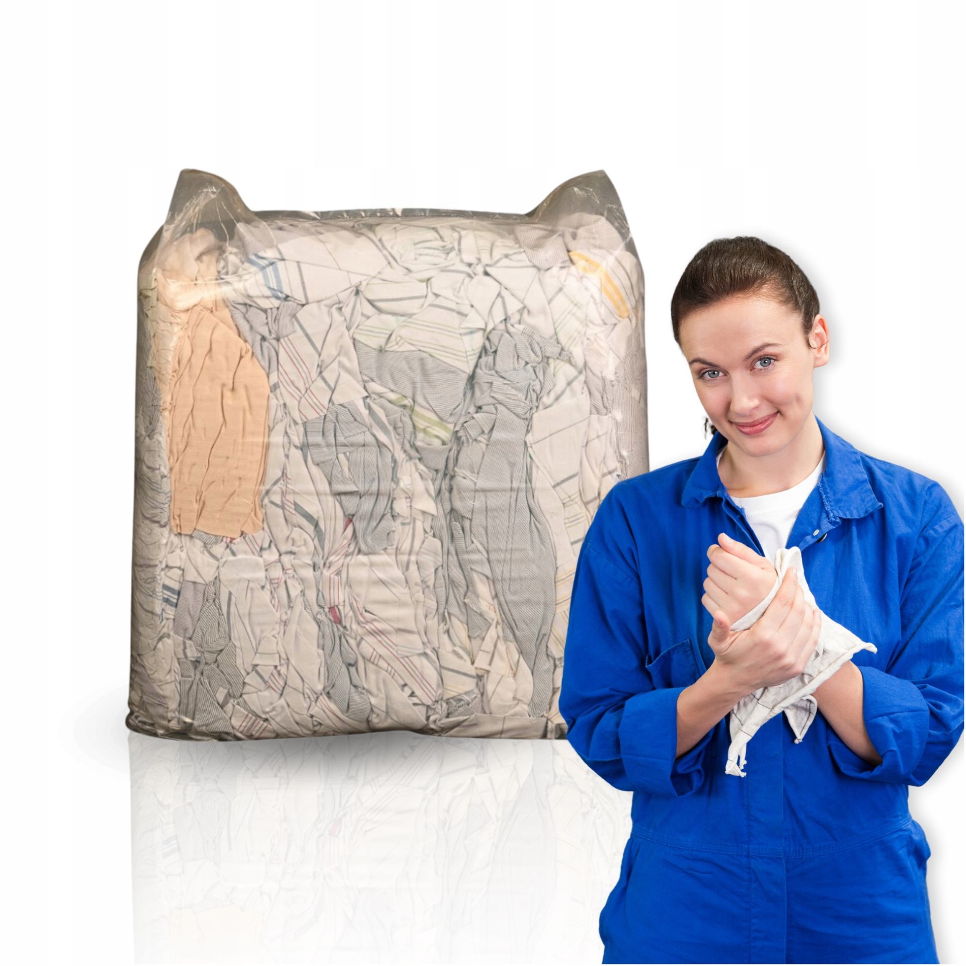 Czyściwo Bawełniane Przemysłowe Pościel 100 % Kolor Cięte Bezpyłowe 8 Kg