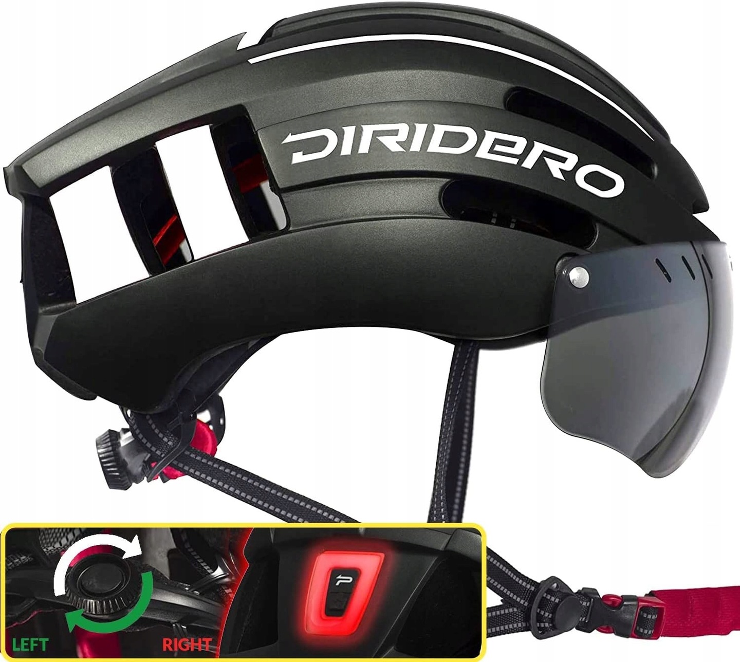 Kask rowerowy Diridero Rosso Nuovo Led L 57-62cm