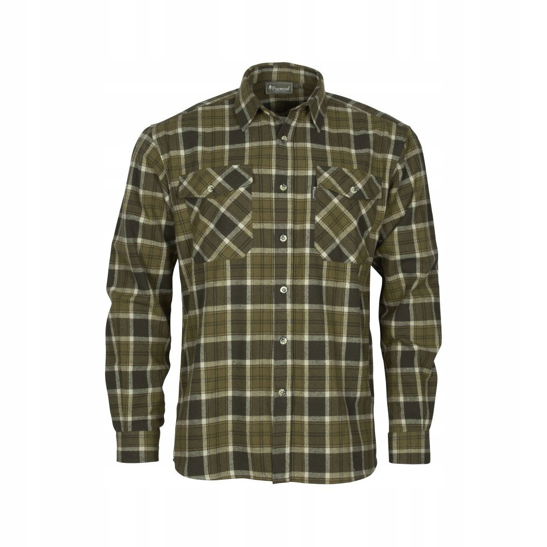 Koszula męska flanelowa Pinewood Harjedalen, oliwka/khaki S