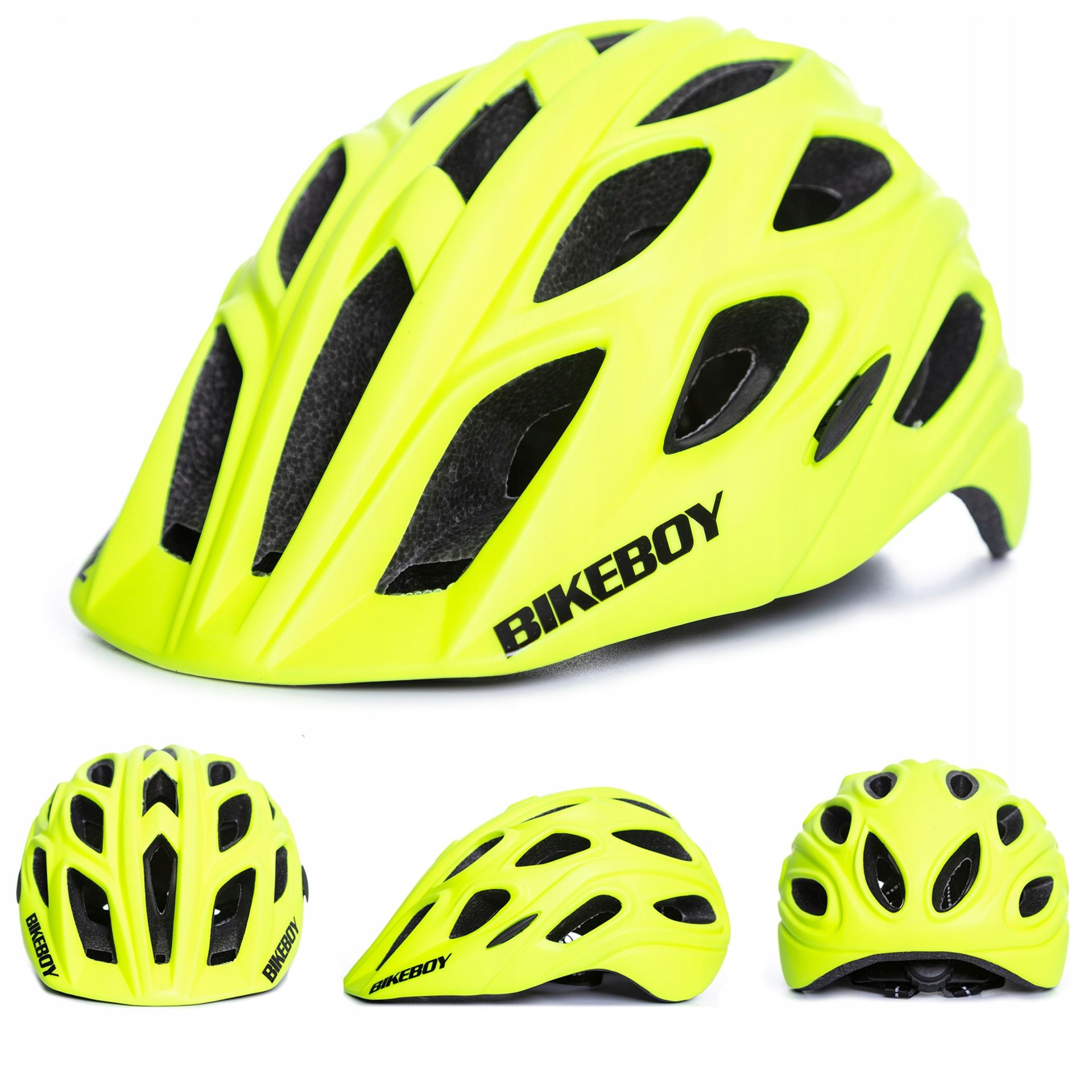 Kask rowerowy męski damski Zielony miejski Mtb cross regulowany M L 54-62cm