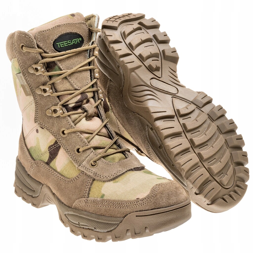 Teesar Inc Wysokie Wojskowe Buty Taktyczne za Kostke, Zamek Ykk Multicam 43