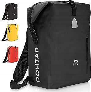 Wodoszczelna Torba Rohtar 3 w 1 sakwa torba plecak rowerowa 18l czarna