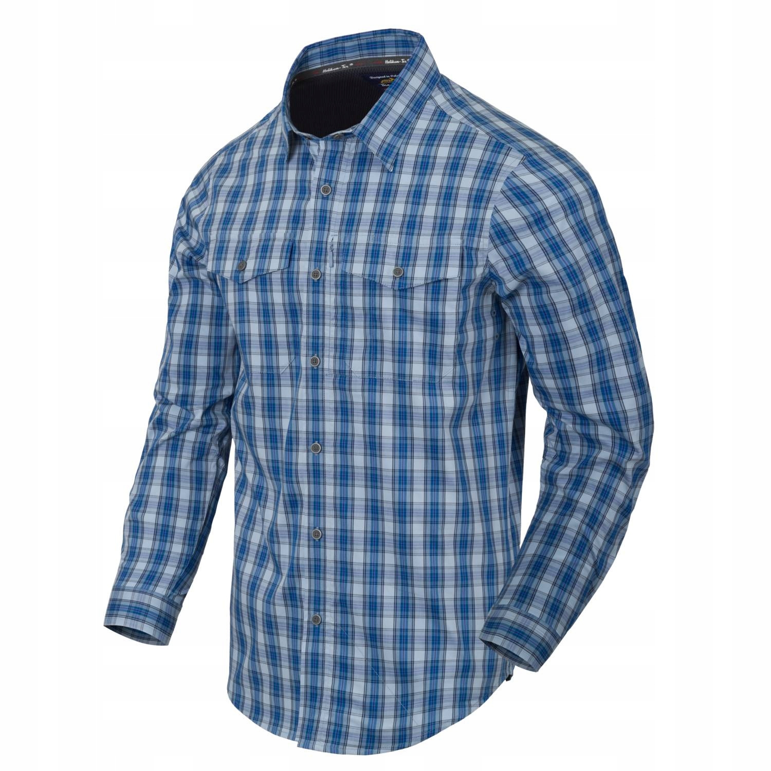Koszula męska w kratę Helikon Covert Concealed Carry Ozark Blue Plaid Xs