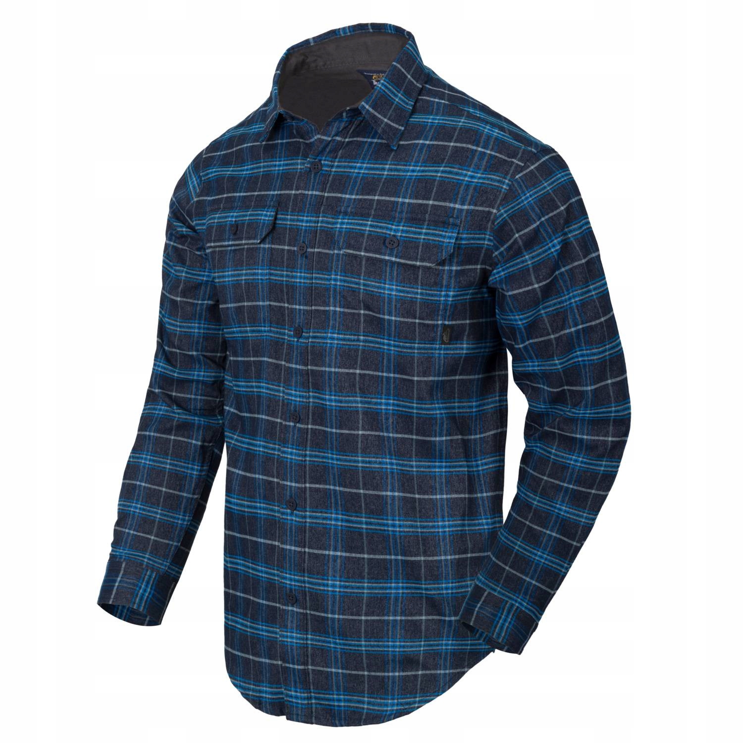 Koszula męska w kratę przewiewna Helikon GreyMan Blue Stonework Plaid Xs