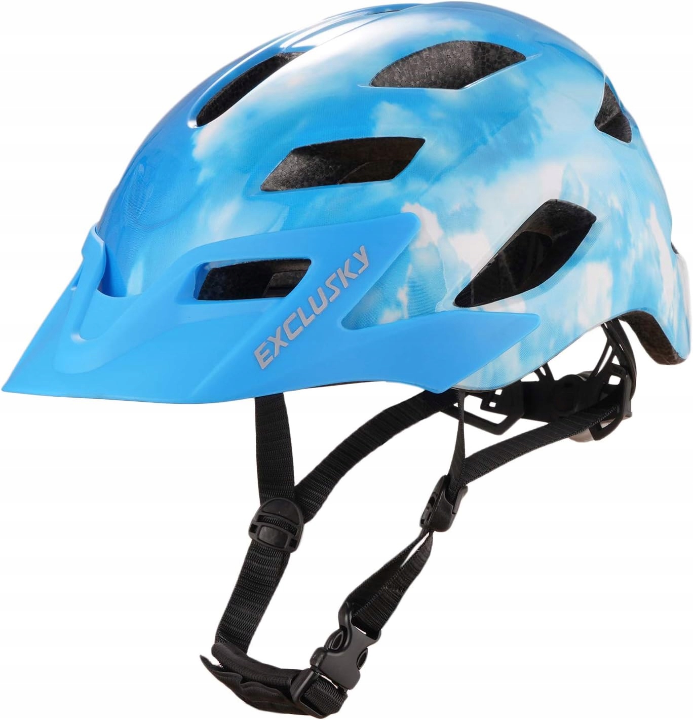 Kask Rowerowy Czarny Exclusky Rozmiar 56-61 CM Niebieski