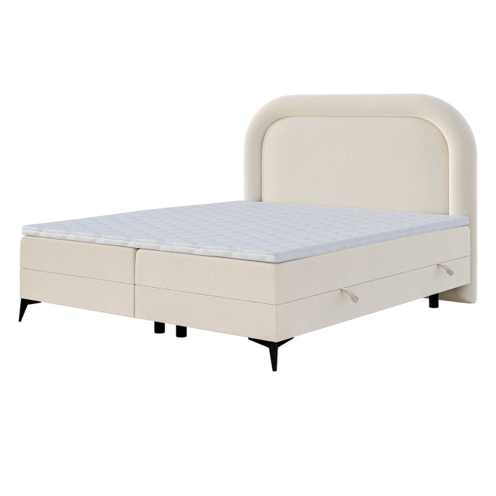 Łóżko kontynentalne z pojemnikiem i topperem MELA | 140x200 | Kolor do wyboru