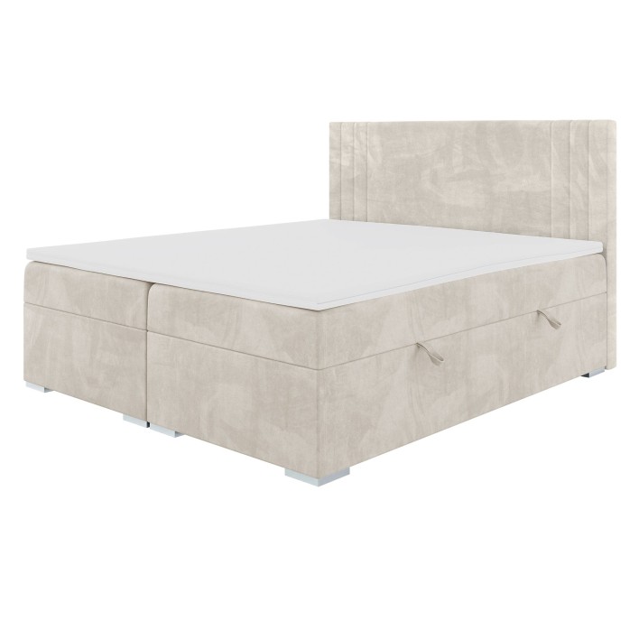Łóżko kontynentalne z pojemnikiem i topperem MORANO | 160x200 | Kolor do wyboru