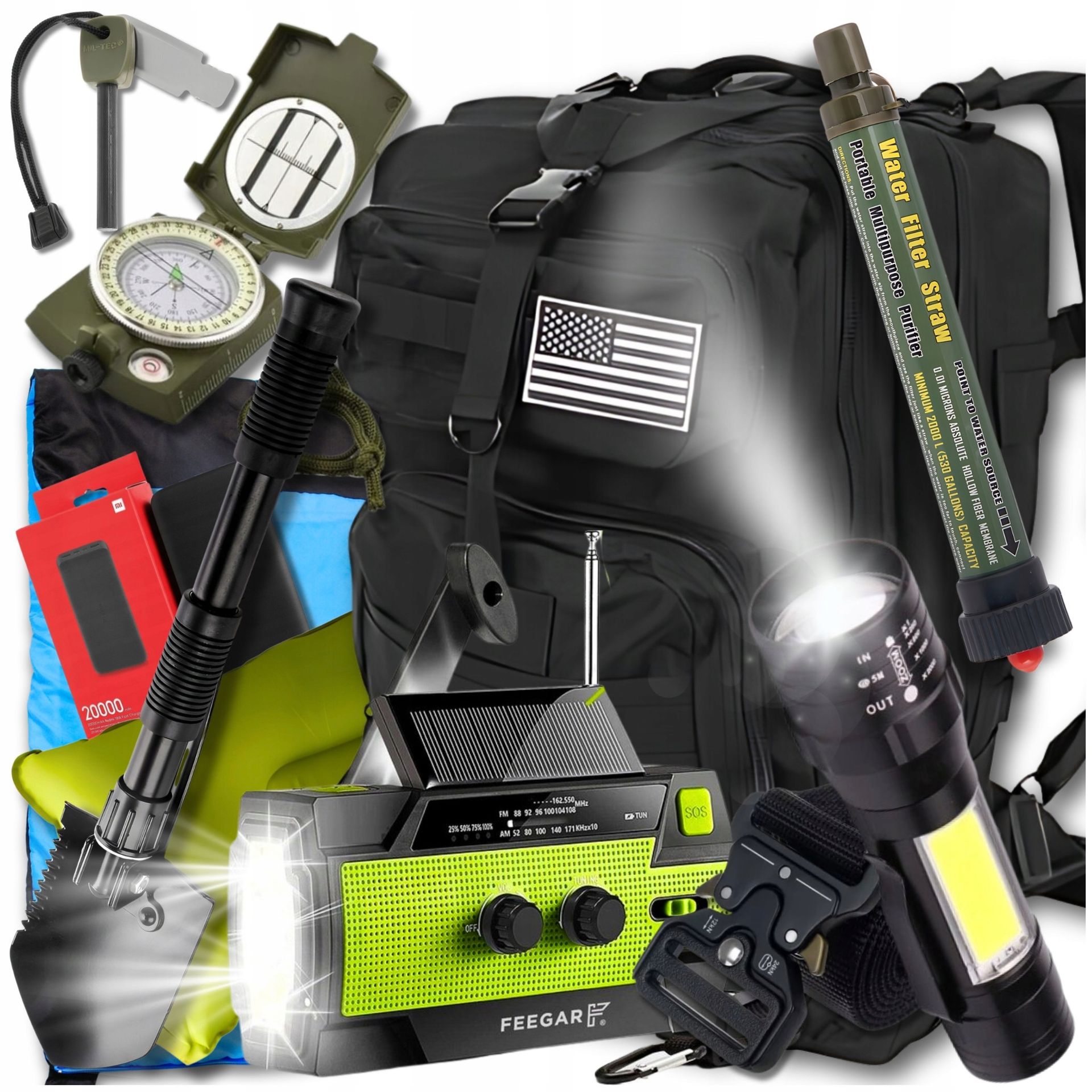 Zestaw Survivalowy Giga Plecak Przetrwania Przeżycia Taktyczny Surwiwalowy