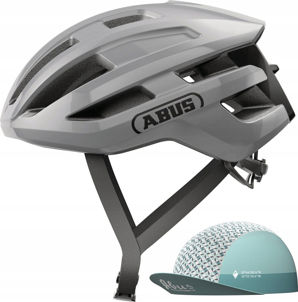 Kask Rowerowy Szosowy Abus PowerDome Race Grey Szary L 57-61cm Czapka