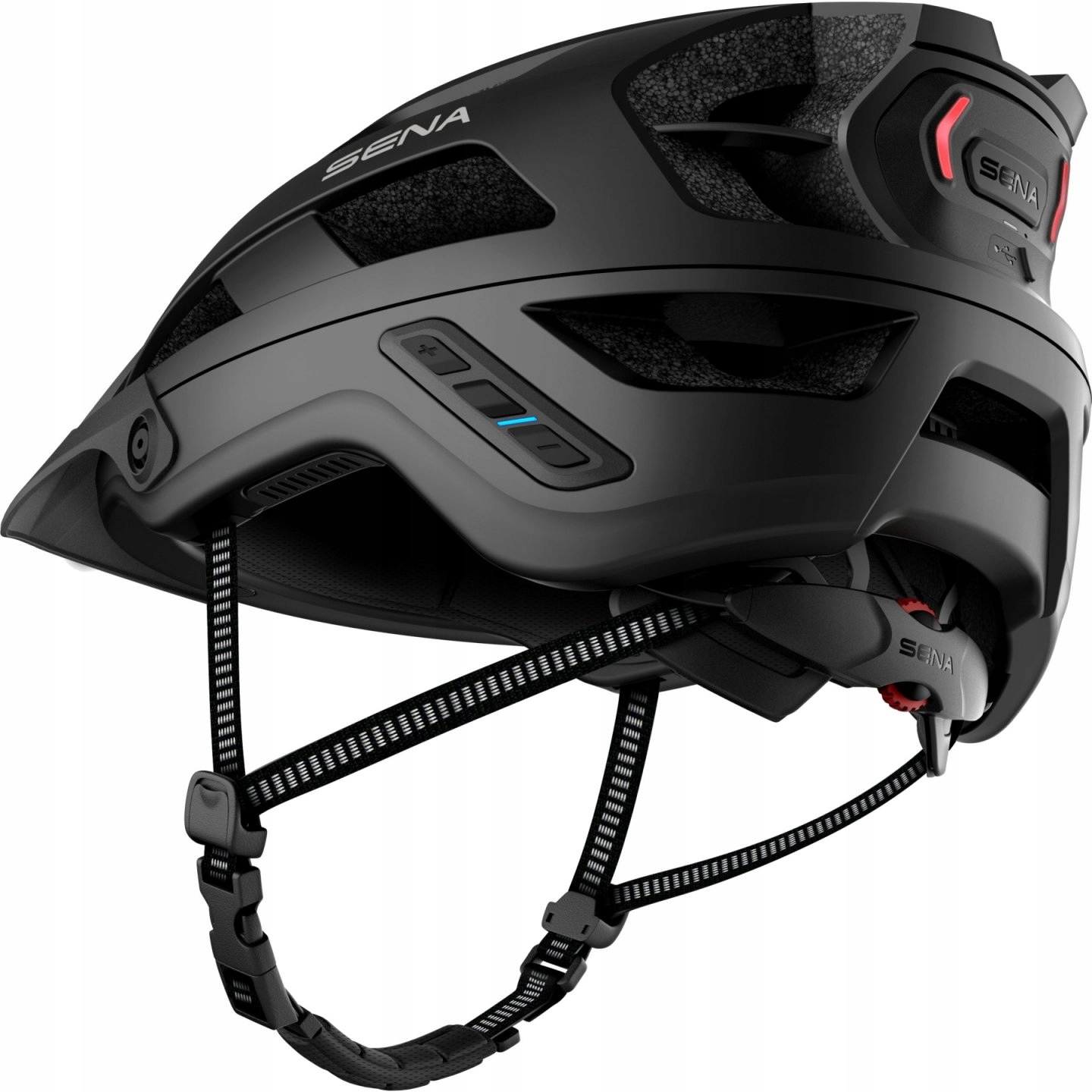 Sena Mtb Kask Rowerowy Z Interkomem M1 Tylni Led +daszek Nowy Procesor L/XL