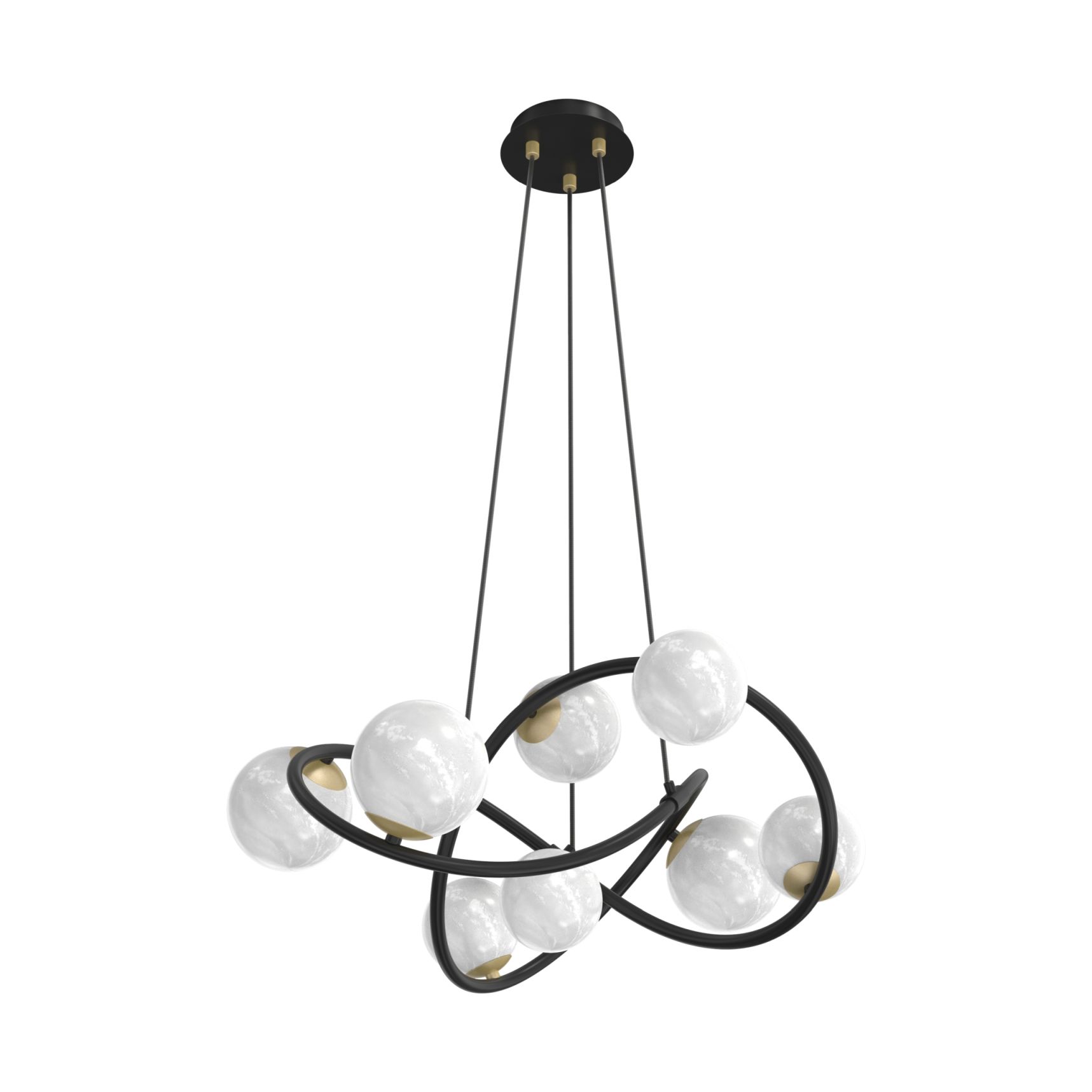 Ozdobna lampa wisząca w stylu molekuł MD4922-8-EBGN z serii NISYRO 
