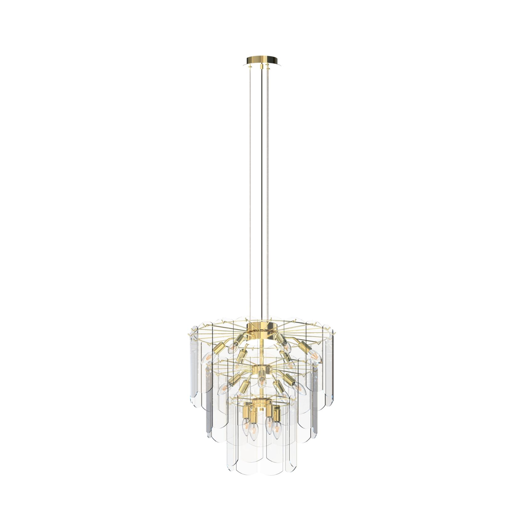 Złota, dekoracyjna lampa w stylu glamour MD3523-14L-EGN z serii NIRA 