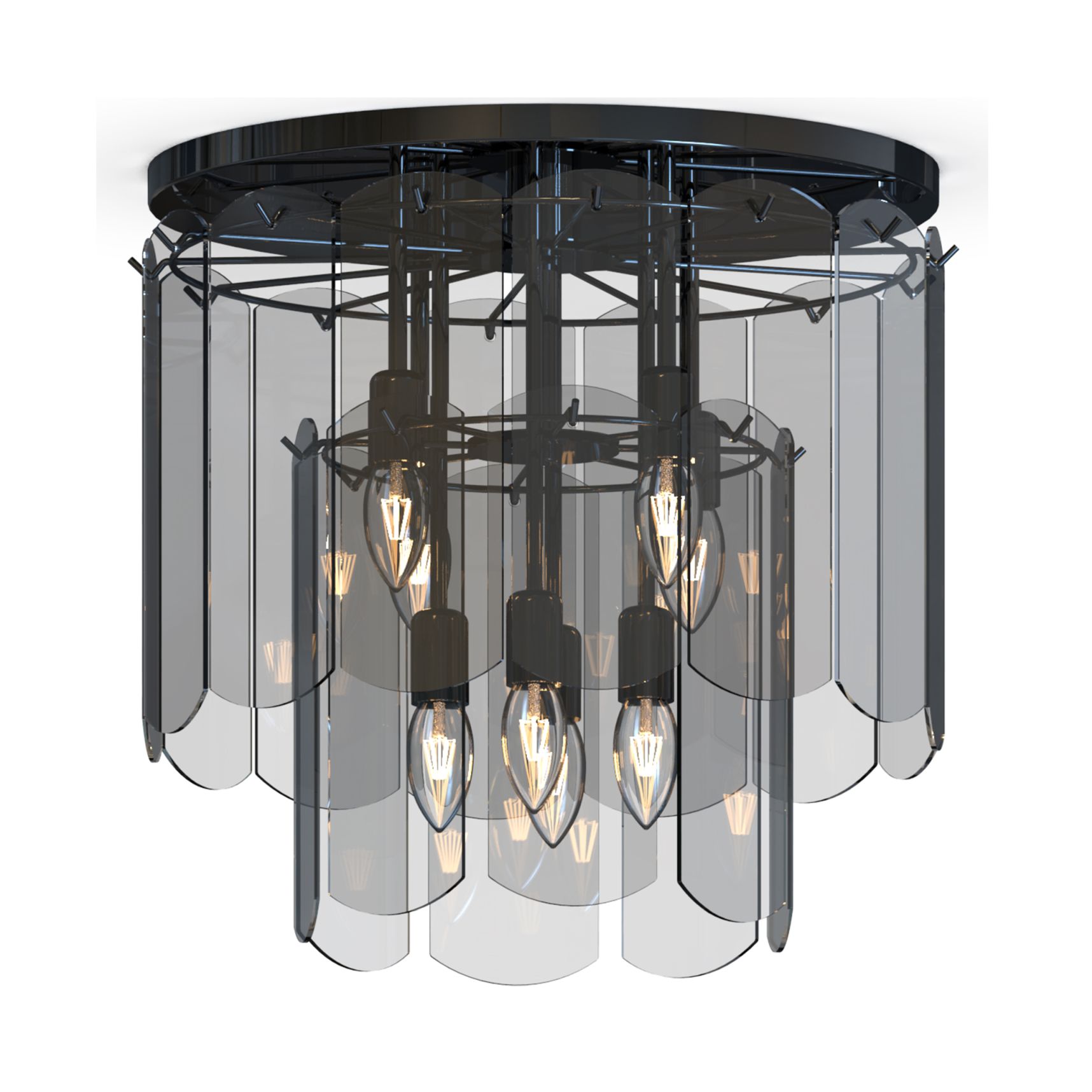 Stylowa lampa sufitowa, czarna plafoniera MX3523-8M-EBCN z serii NIRA