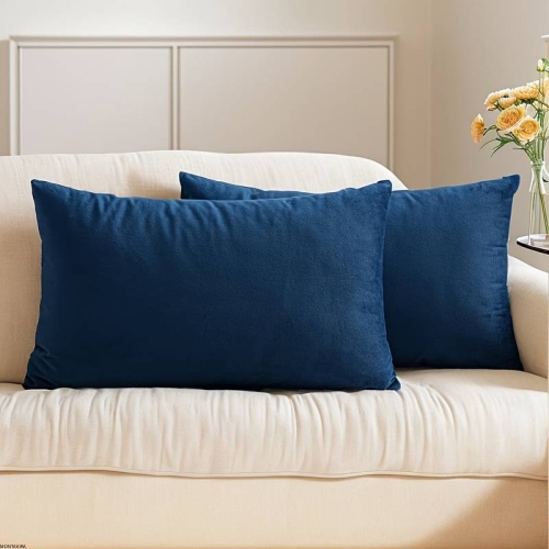 Poduszka aksamitna granatowy 30 x 60 cm