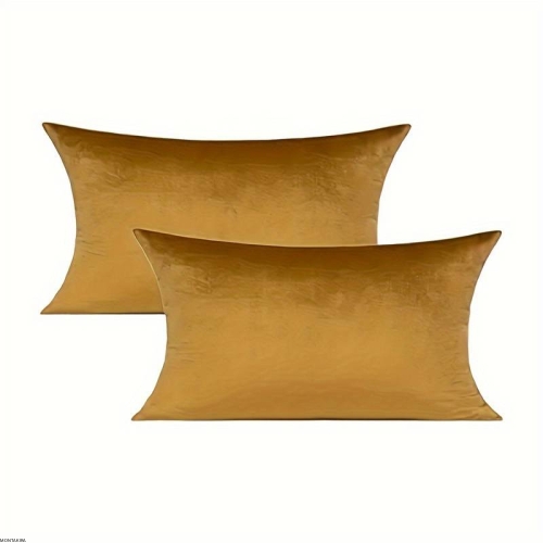 Poduszka aksamitna złoty camel 30 x 60 cm