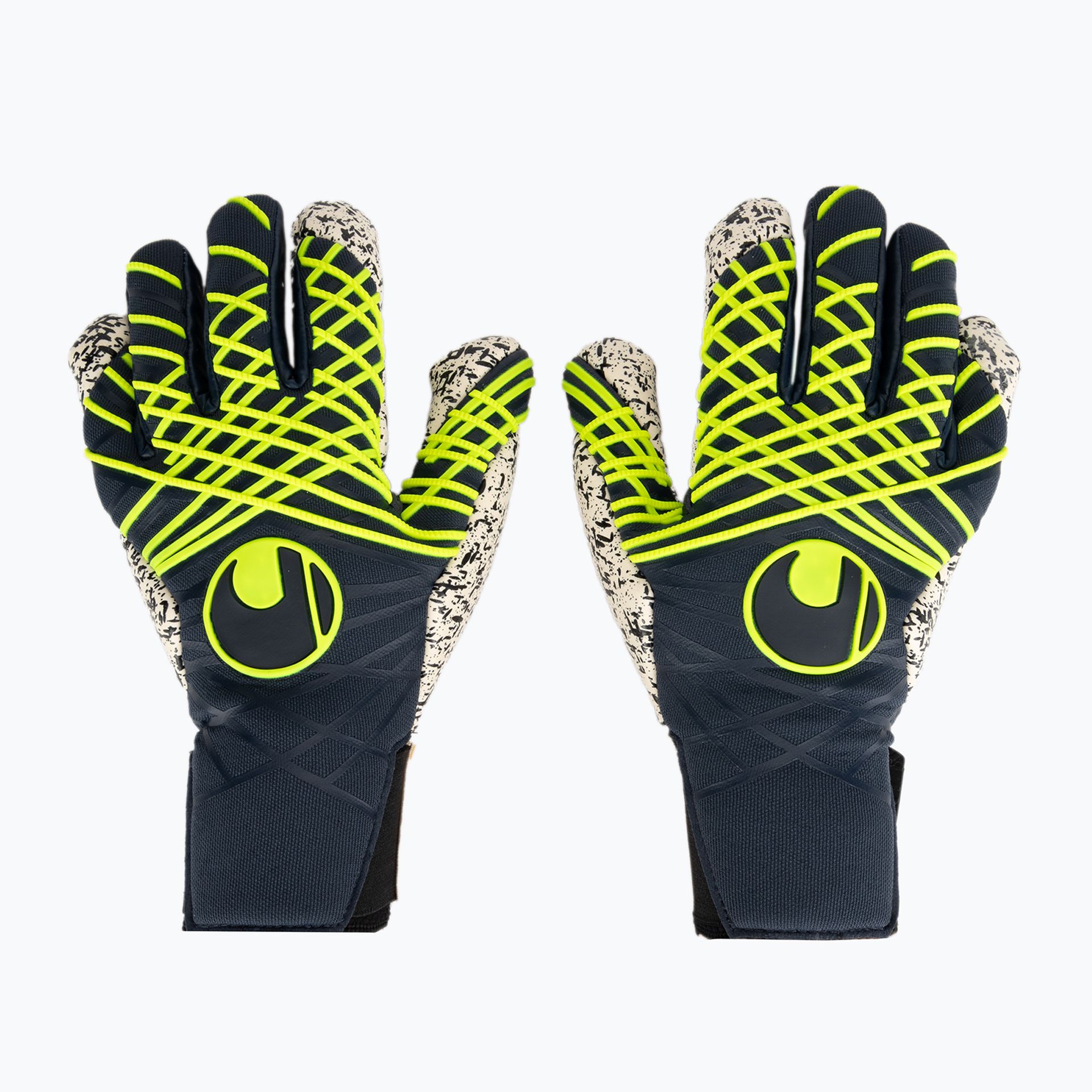 Rękawice bramkarskie uhlsport Prediction Supergrip + HN navy/white/fluo yellow WYSYŁKA W 24H 30 DNI NA ZWROT