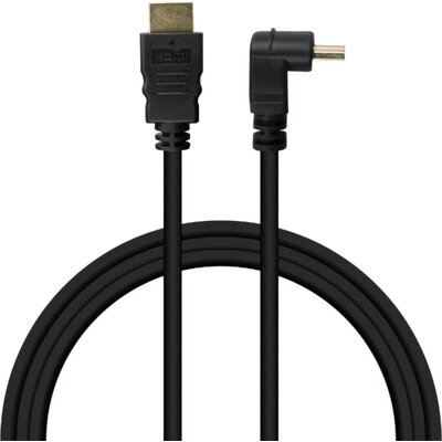 Kabel DPM HDMI to HDMI wtyk kątowy 1.5 m czarny (BMHDMI15A) (5900672655230)