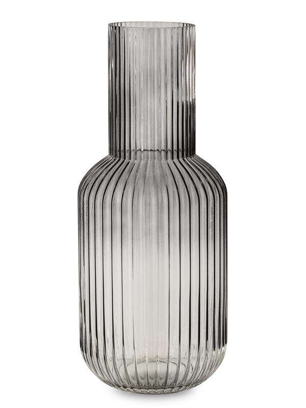 Wazon szklany ryflowany szare ombre 44x18x18 cm