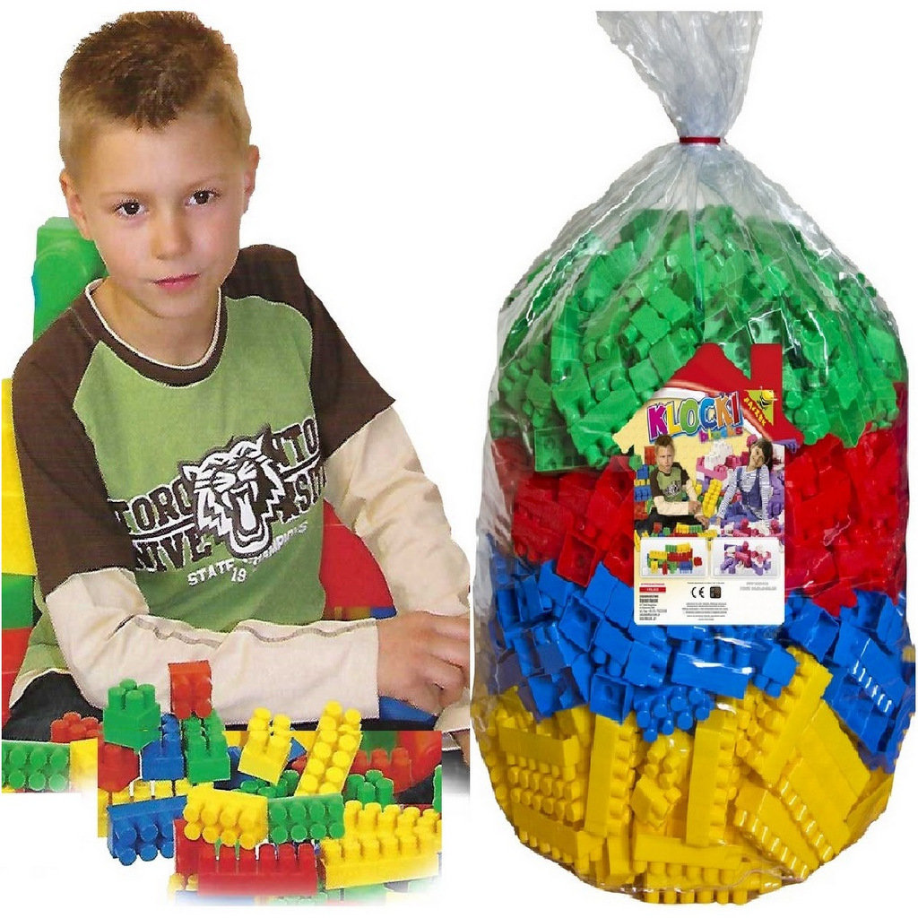 Klocki Duże Plastikowe Zestaw 500 El Konstrukcyjne