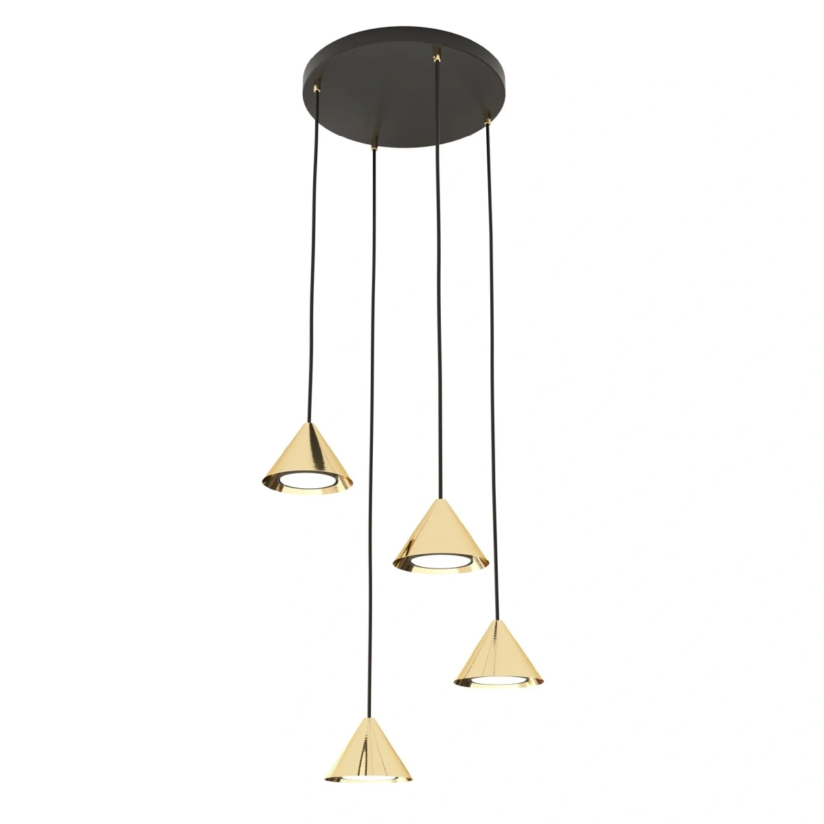 Elite 4 Premium Gold - lampa wisząca do salonu w kolorze złota, cztery klosze