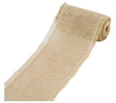 [74104]Tkanina jutowa obszyta naturalna 10cm 5mb