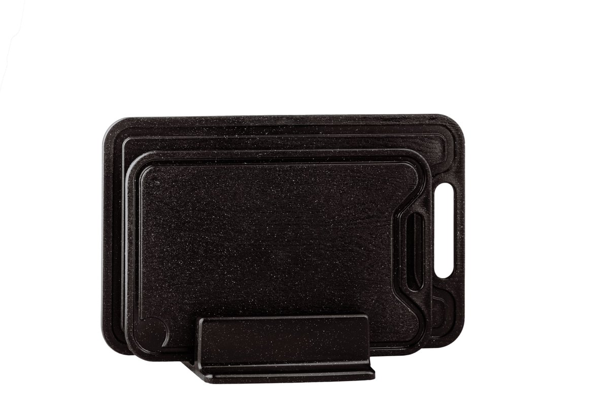 Komplet 2 desek S i M prostokatna  na stojaku- kosmos czarny