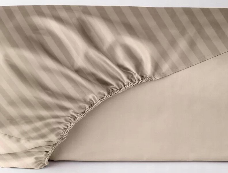 Prześcieradło adamaszek macchiato beż 200x200 MARO