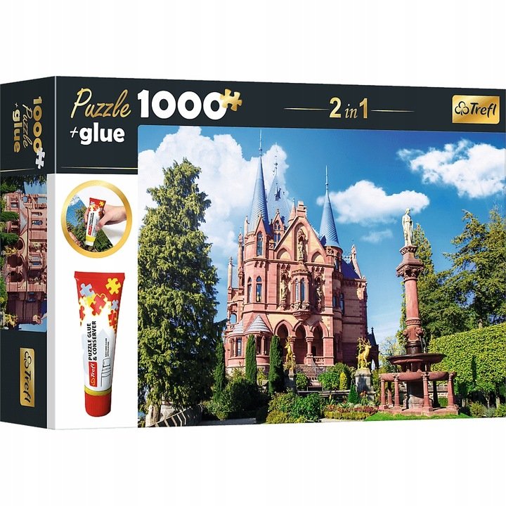 MEGABOX 1000 elementów Zamek Drachenburg w Siebengebirge, Niemcy + klej