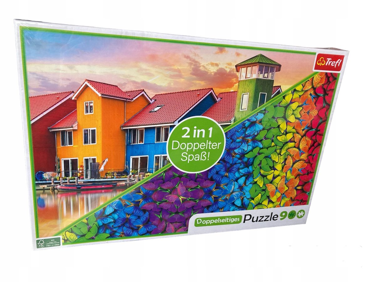 Puzzle 900 2in1 Trefl Puzzle dwustronne Groningen/Motyle 93248