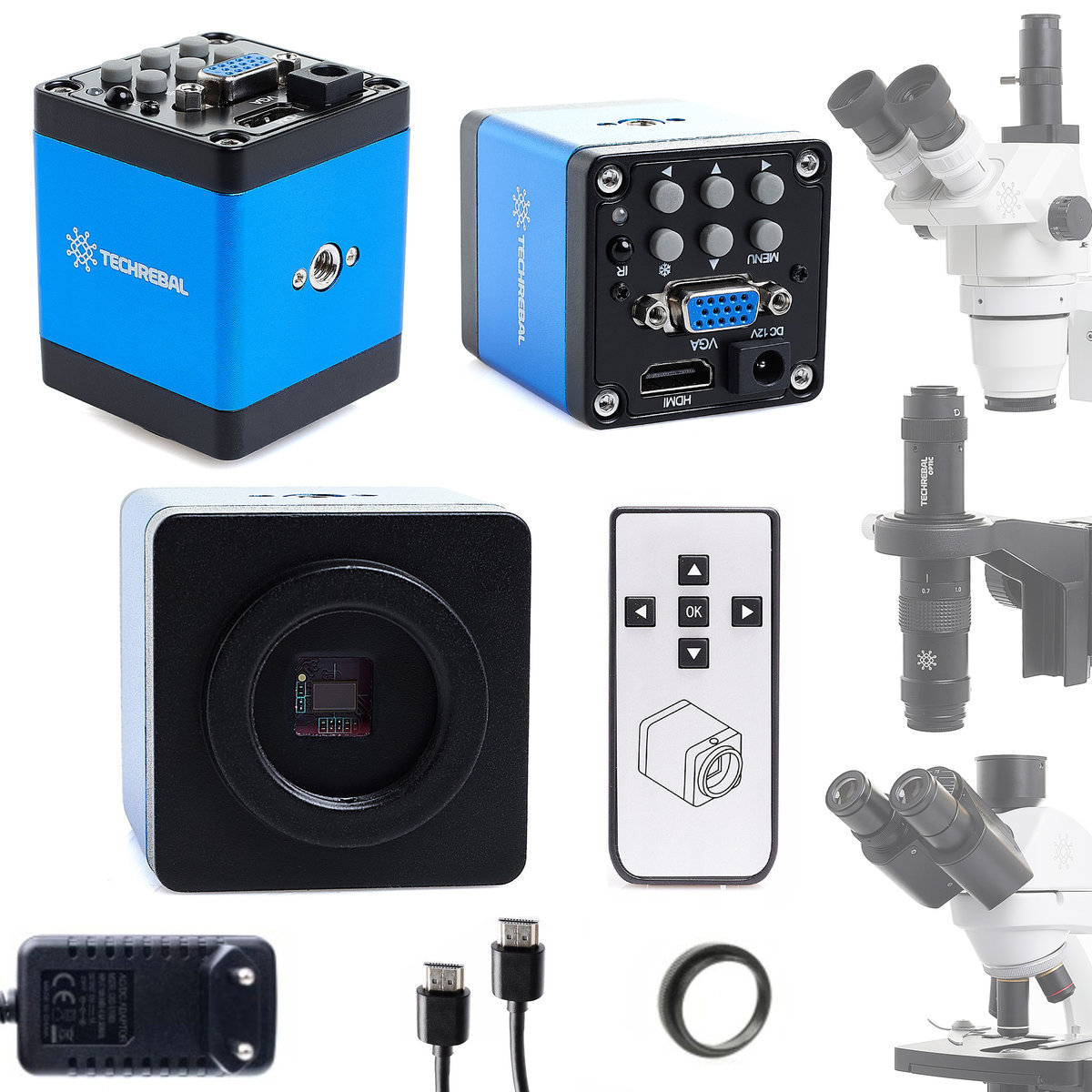 Kamera Do Mikroskopu Stereoskopowego Cyfrowego FULLHD HDMI 2MP Techrebal