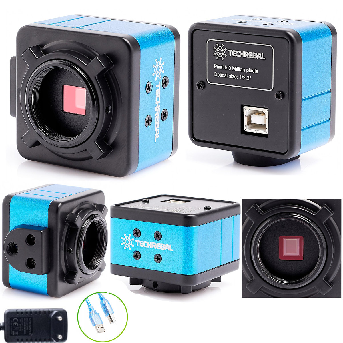 Kamera Do Mikroskopu Cyfrowego Stereoskopowego Techrebal T250 Niebieska 5MP USB