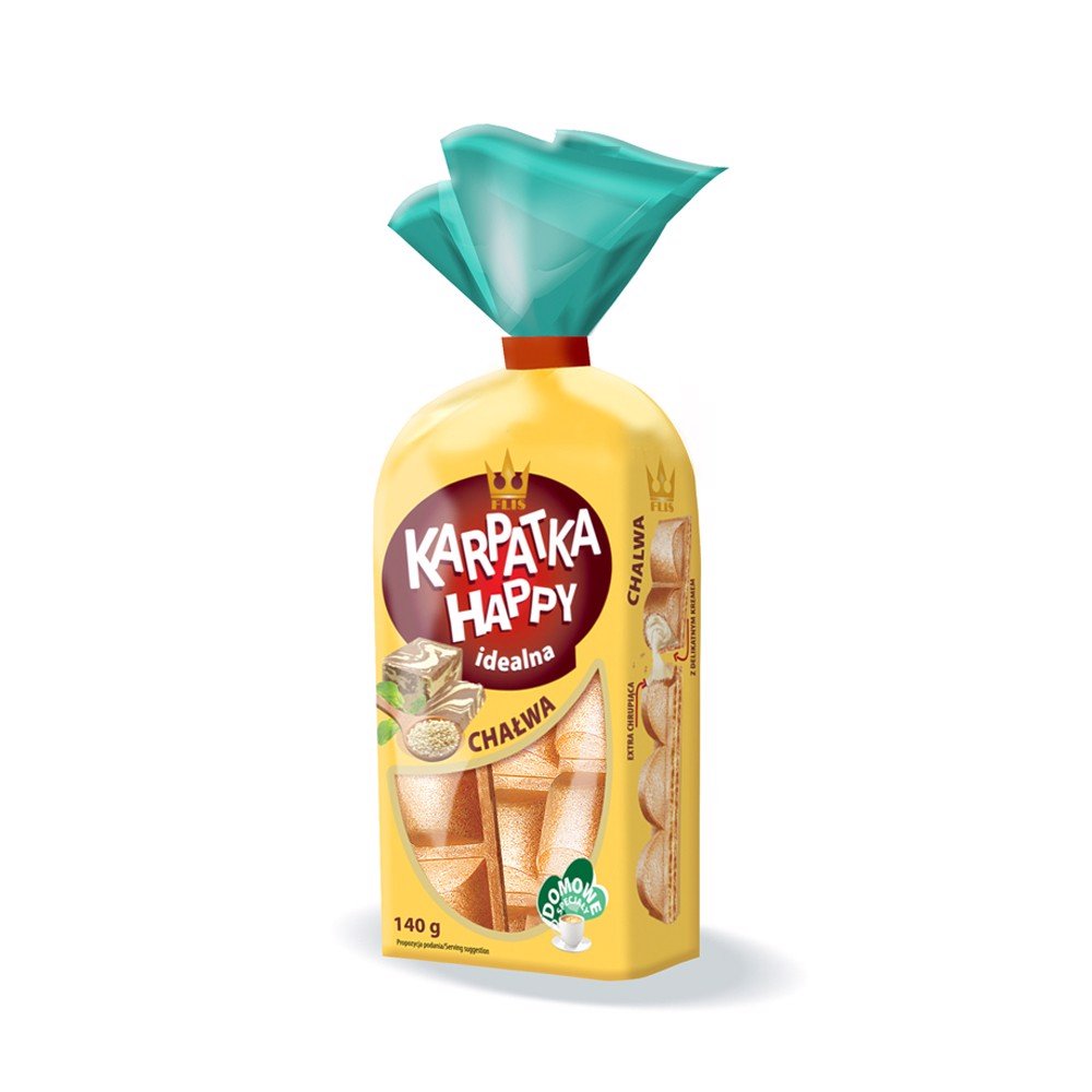 FLIS Karpatka Happy Wafers - Wafle o Smaku Chałwy 140G