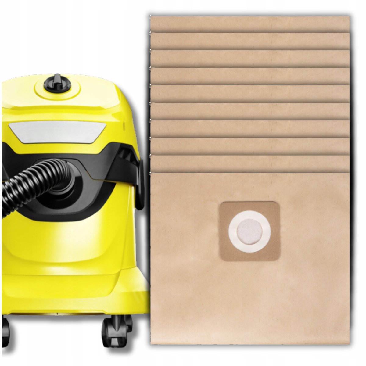 10 x Worek do odkurzacza WD3 KARCHER papierowy WORKI GRUBE MOCNE ZAMIENNIK