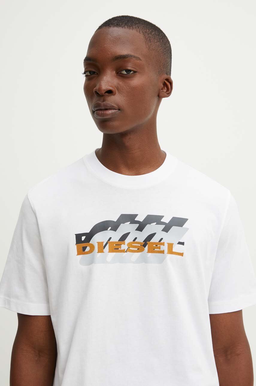 Diesel t-shirt bawełniany T-ADJUST-K5 męski kolor biały z nadrukiem A14824.0GRAI