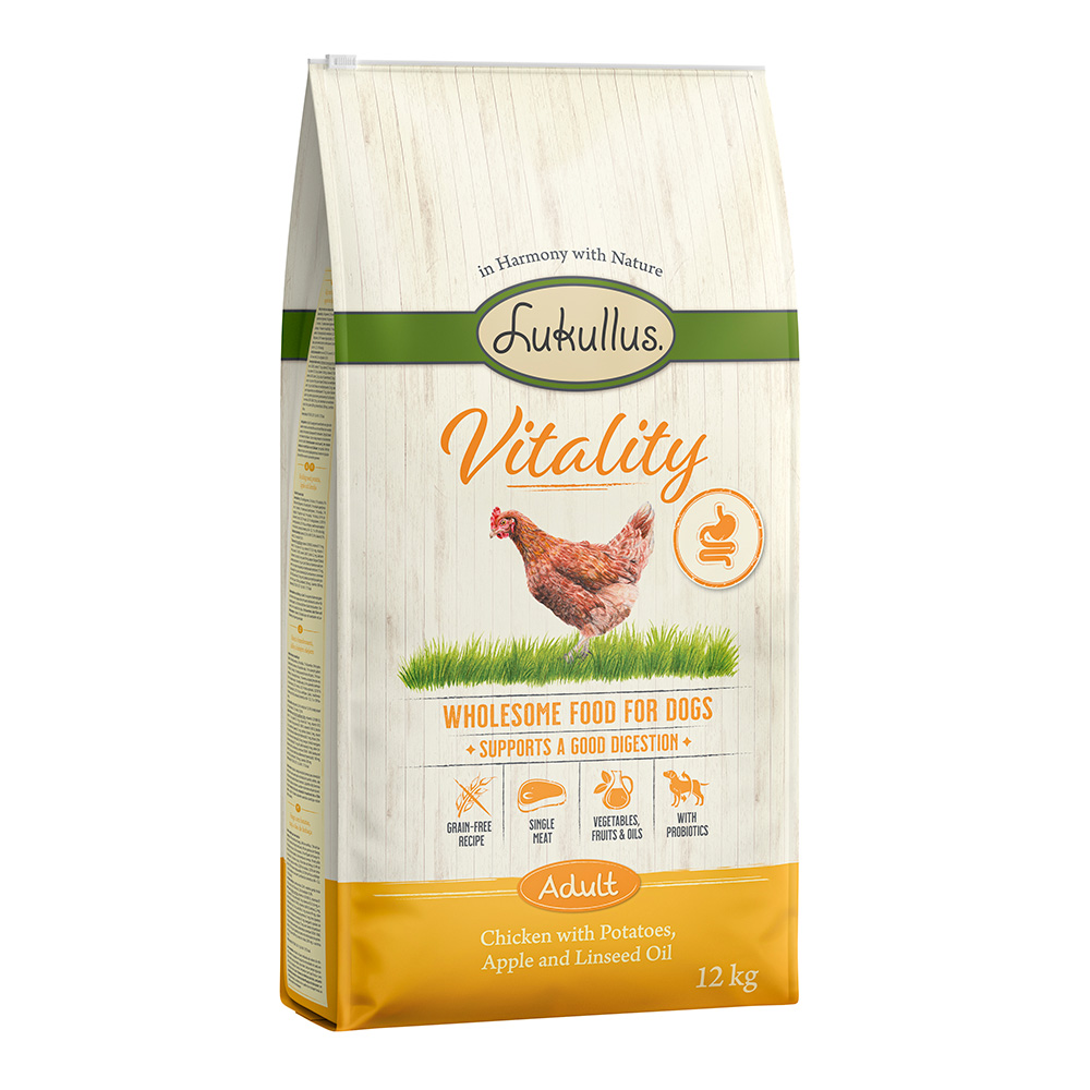 Lukullus Vitality Trawienie, kurczak (bez zbóż) - 12 kg
