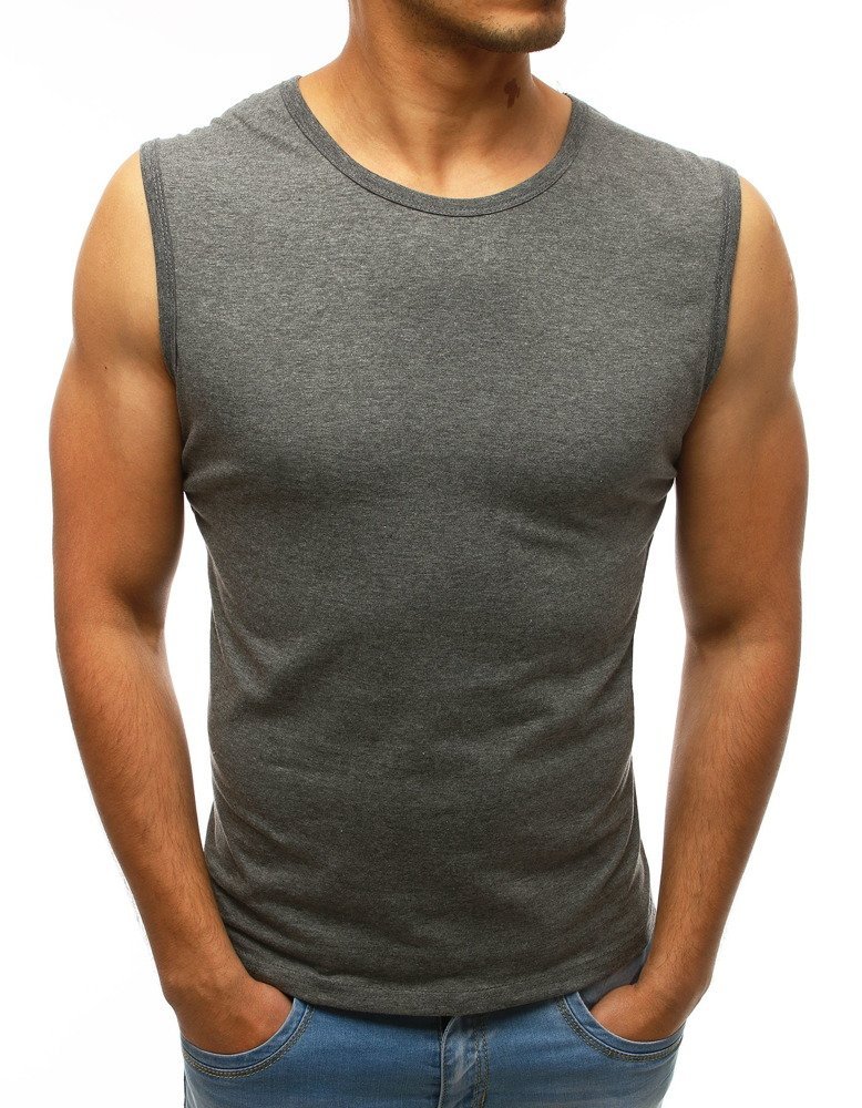 Tank top męski bez nadruku antracytowy Dstreet RX3511-M