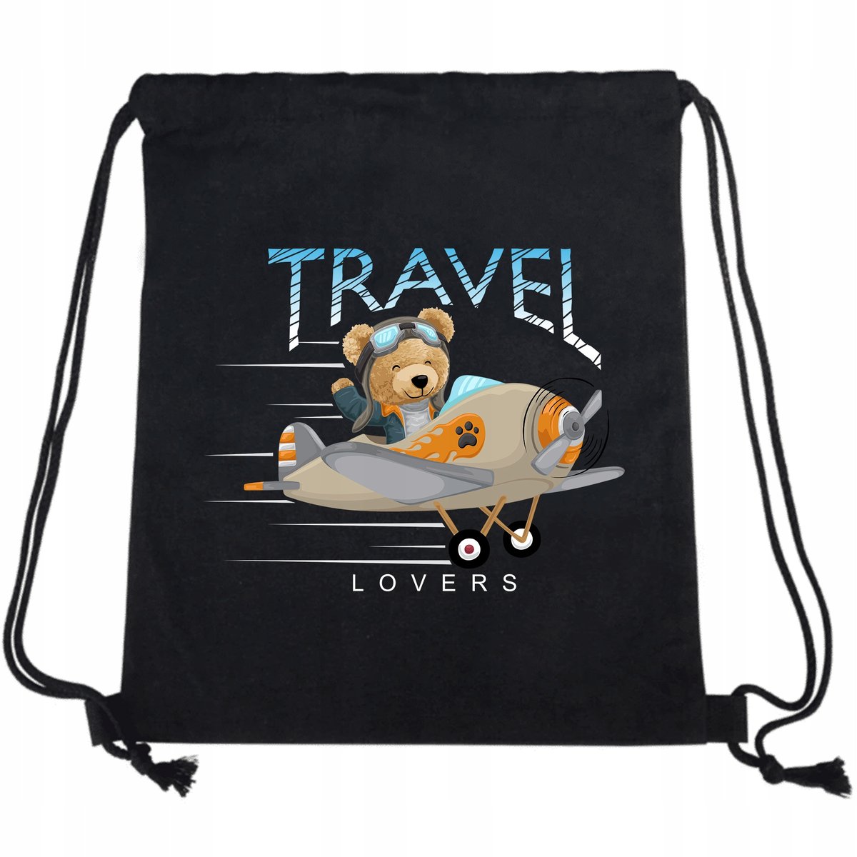 PLECAK WOREK Czarny Bawełniany Mocny TRAVEL Wzory