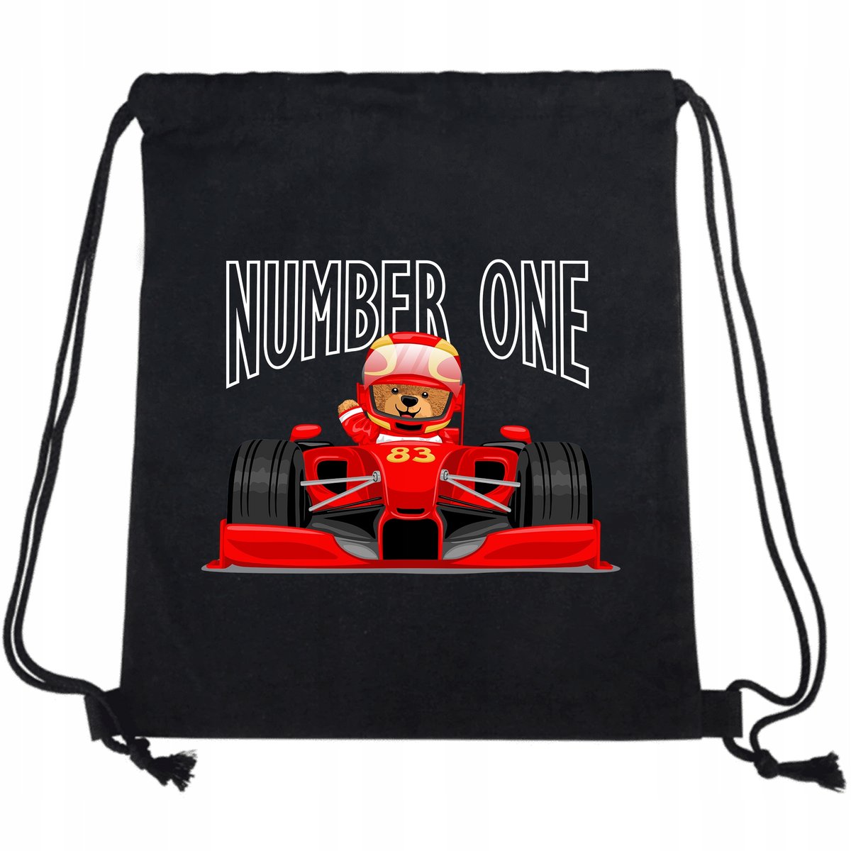 PLECAK WOREK Czarny Bawełna Mocny FORMUŁA Wzory