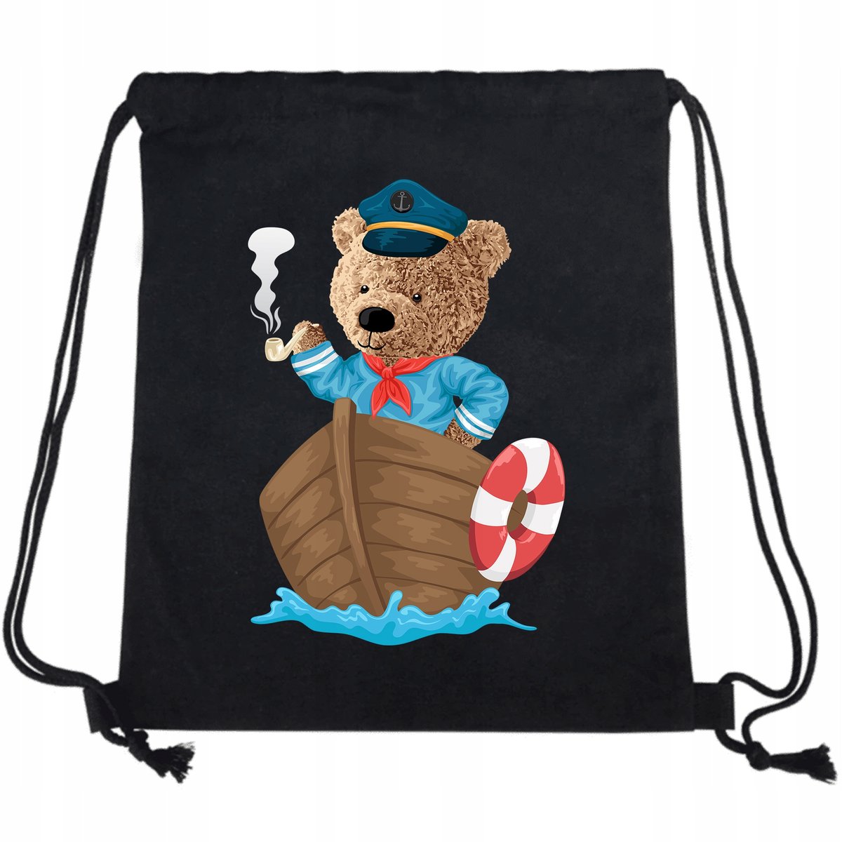 PLECAK WOREK Czarny Bawełna Mocny MARYNARZ Wzory