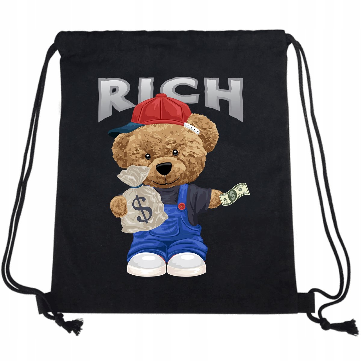 PLECAK WOREK Czarny Bawełna Mocny MILIONER Wzory