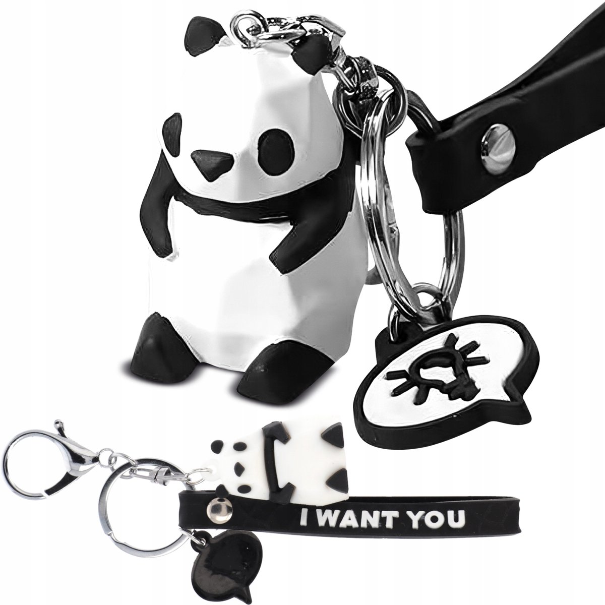 ZAWIESZKA BRELOCZEK BRELOK QUICK DO TELEFONU KLUCZY PLECAKA PANDA