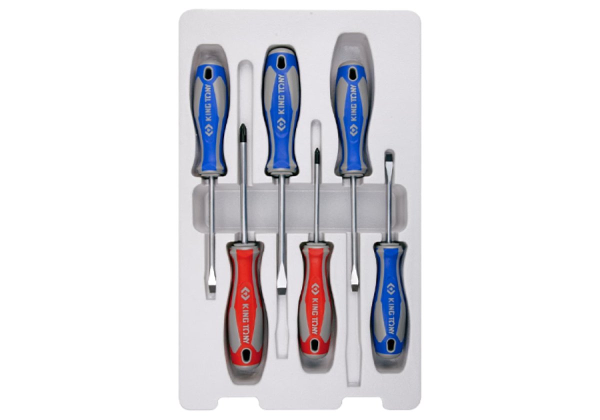 ZESTAW WKRĘTAKÓW 6 cz. KRZYŻAK PH No.1 x 80, No.2 x 100, PŁASKIE 5 x 75, 5 x 100, 6,5 x 100, 6,5 x 150 King Tony